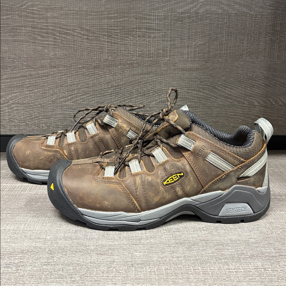 Men's Keen Detroit XT ST ESD Steel Toe Shoes (Brown/Gray) - Size 9